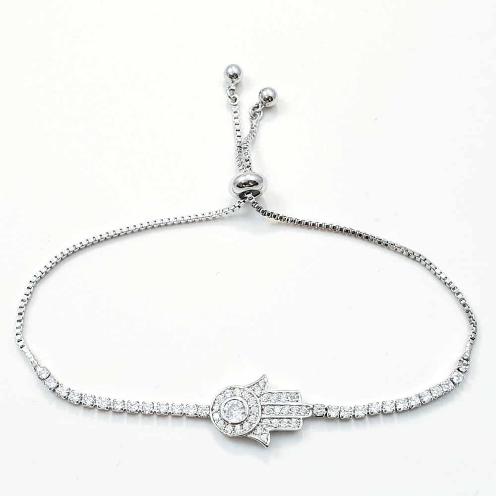 New Silver Palm Adjustable Bracelet